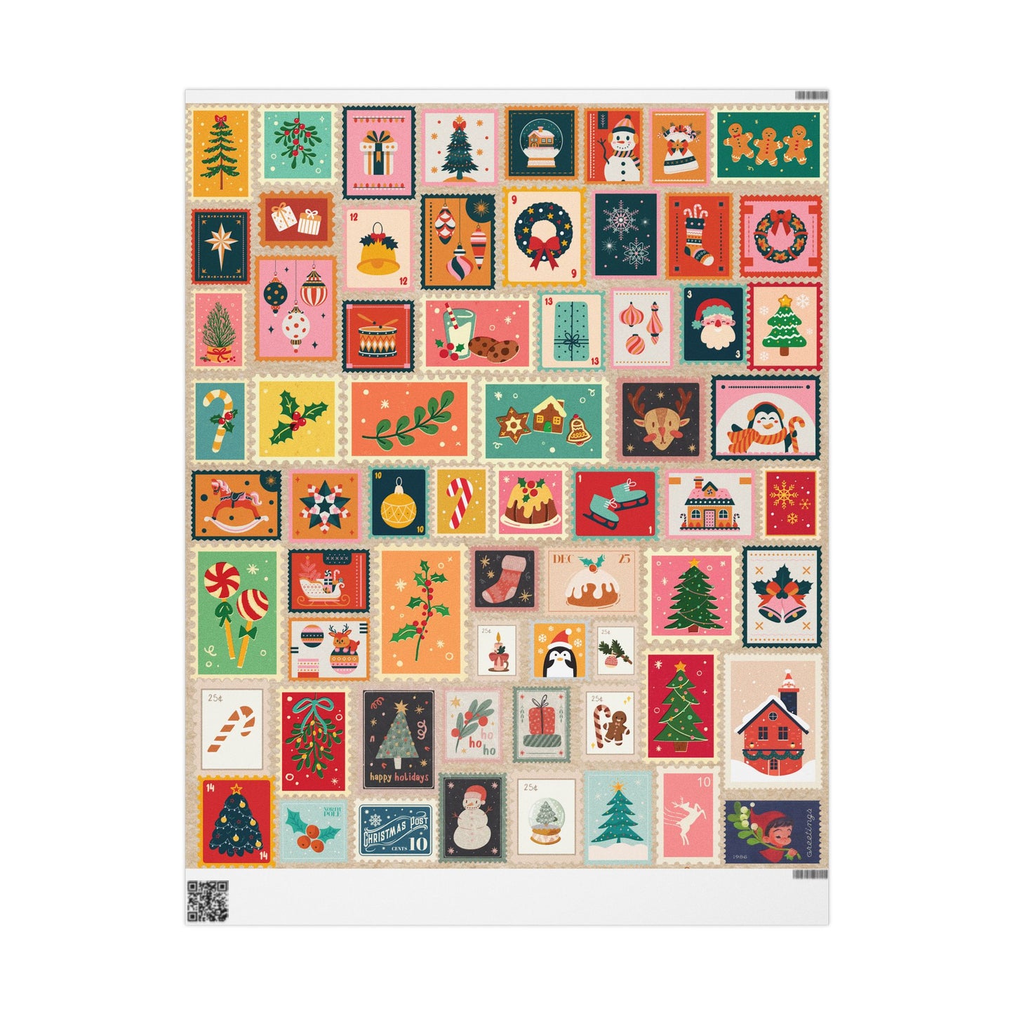 Vintage Stamps Wrapping Paper