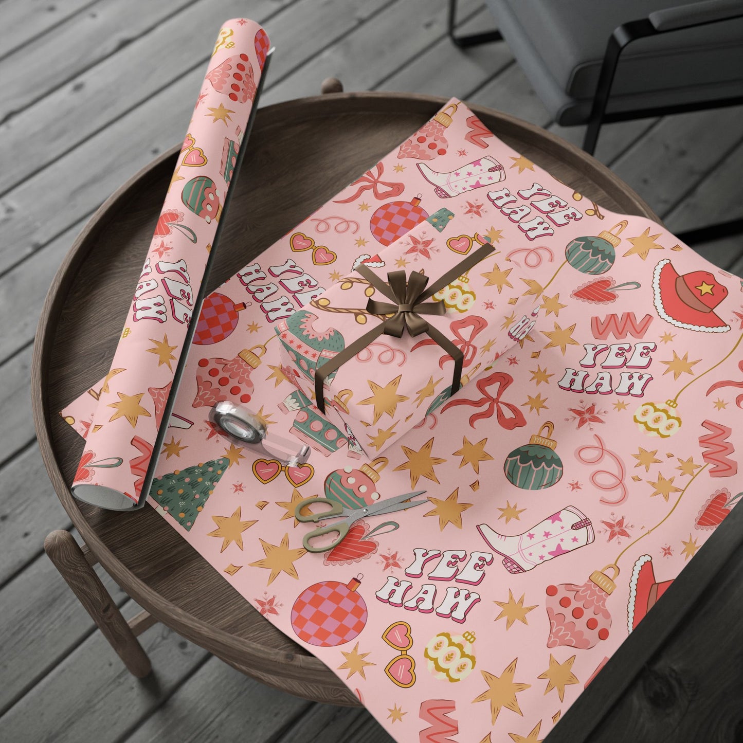 Pink Howdy Wrapping Paper
