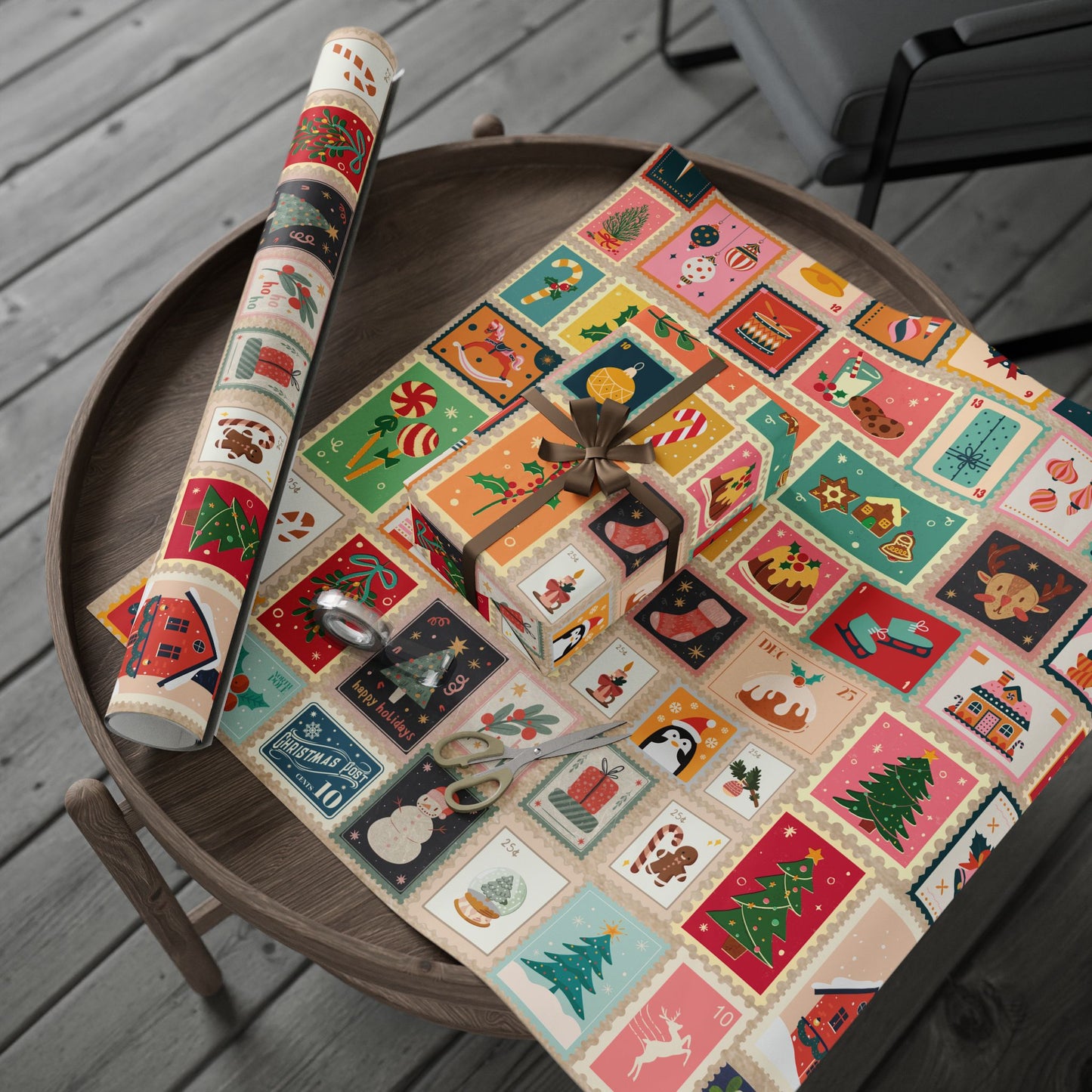 Vintage Stamp Wrapping Paper