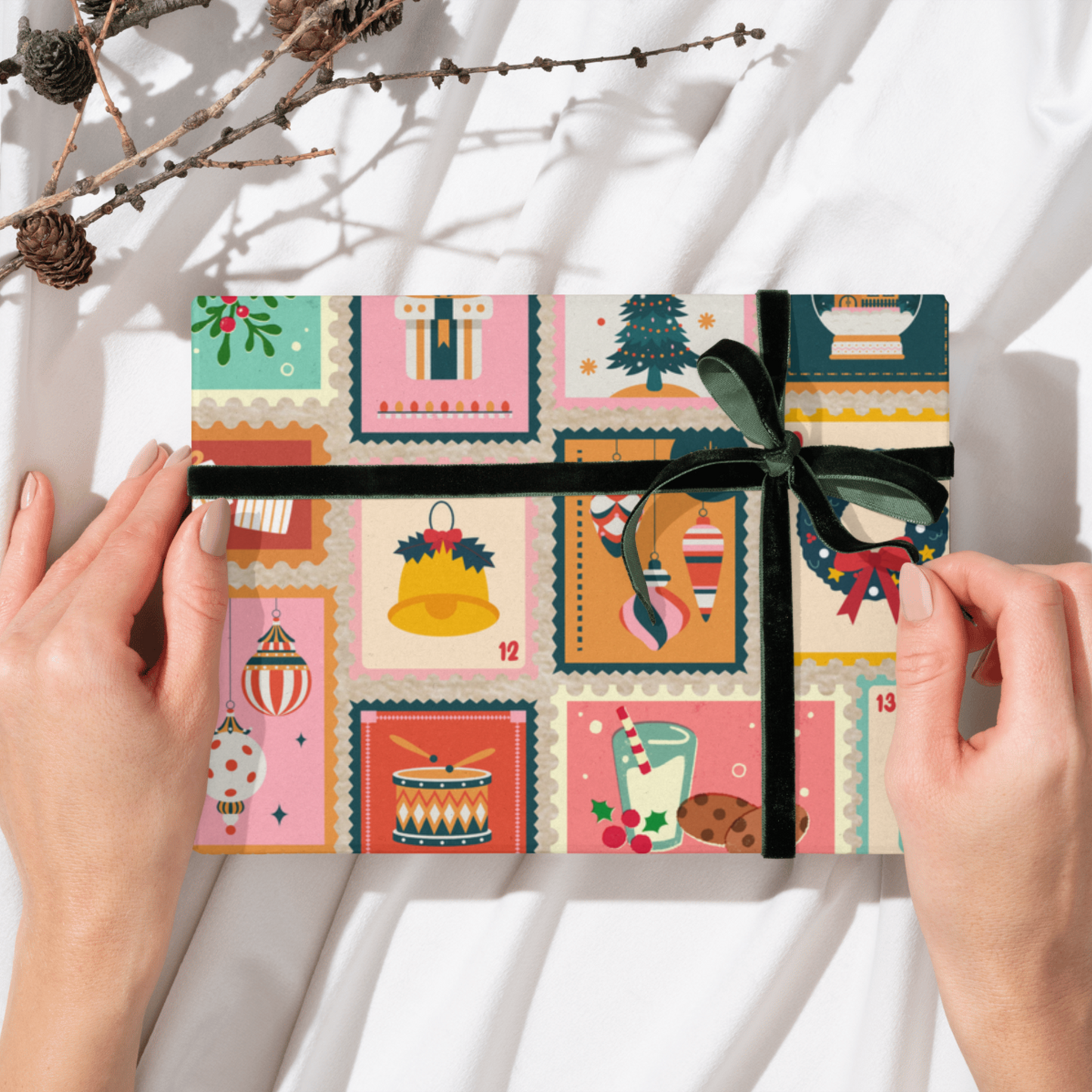 Vintage Stamps Wrapping Paper