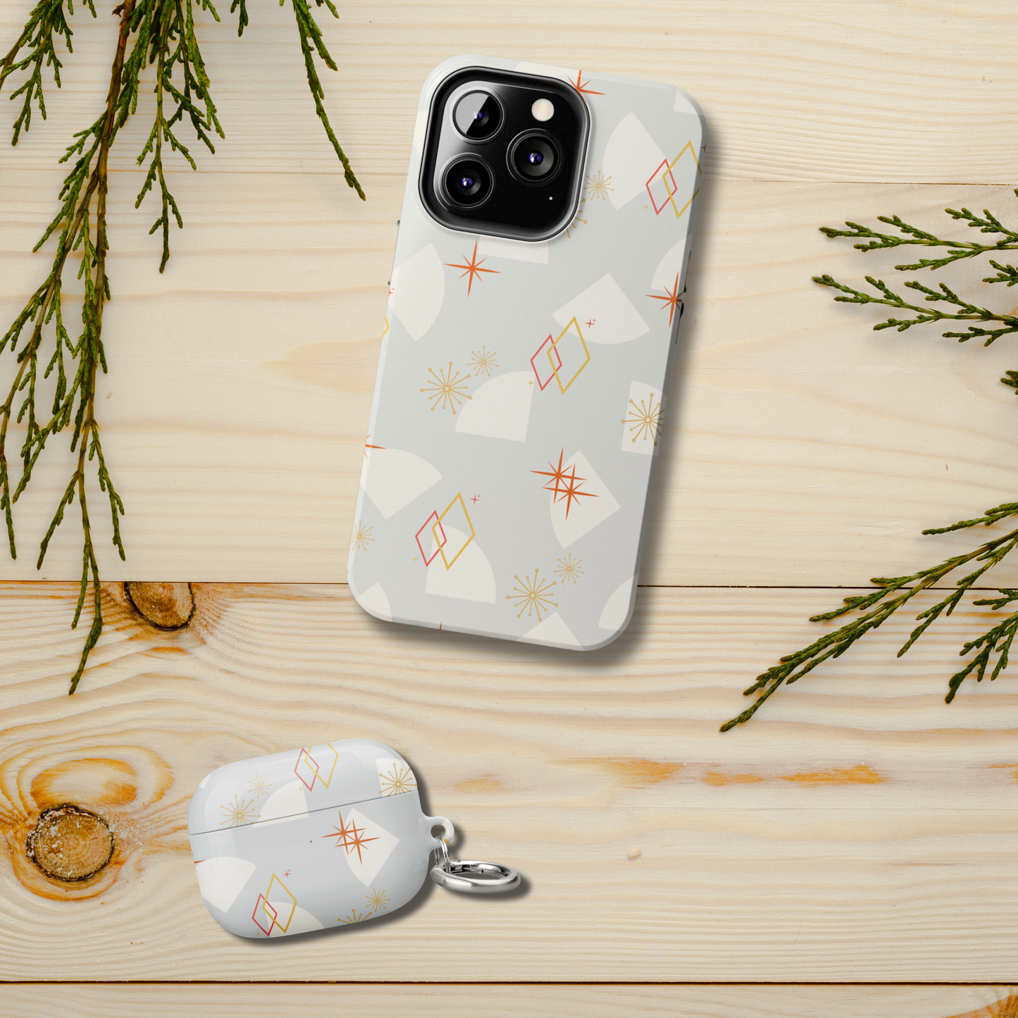 Mid Century Powder Blue Phone Case