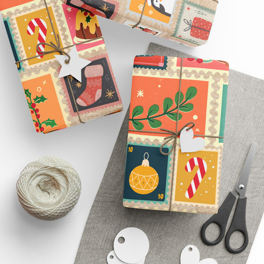 Vintage Stamps Wrapping Paper