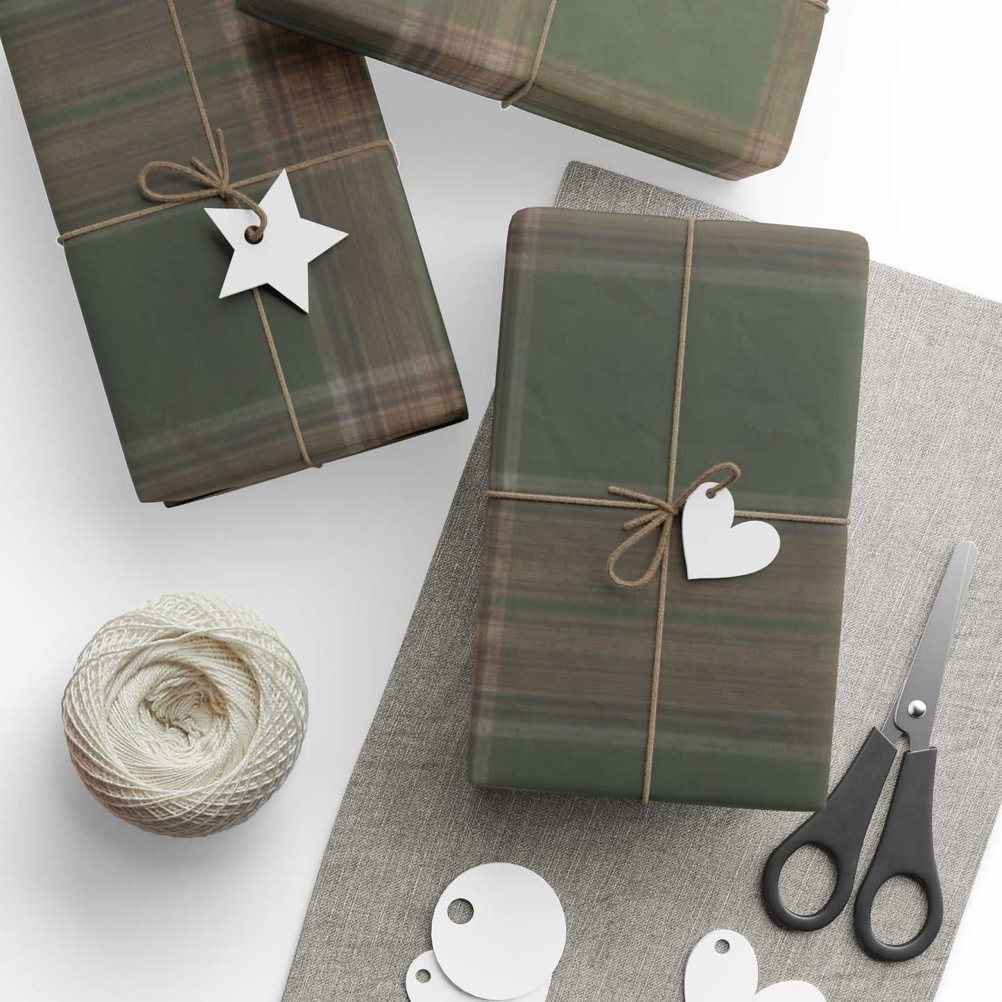 Mossy Plaid Wrapping Paper