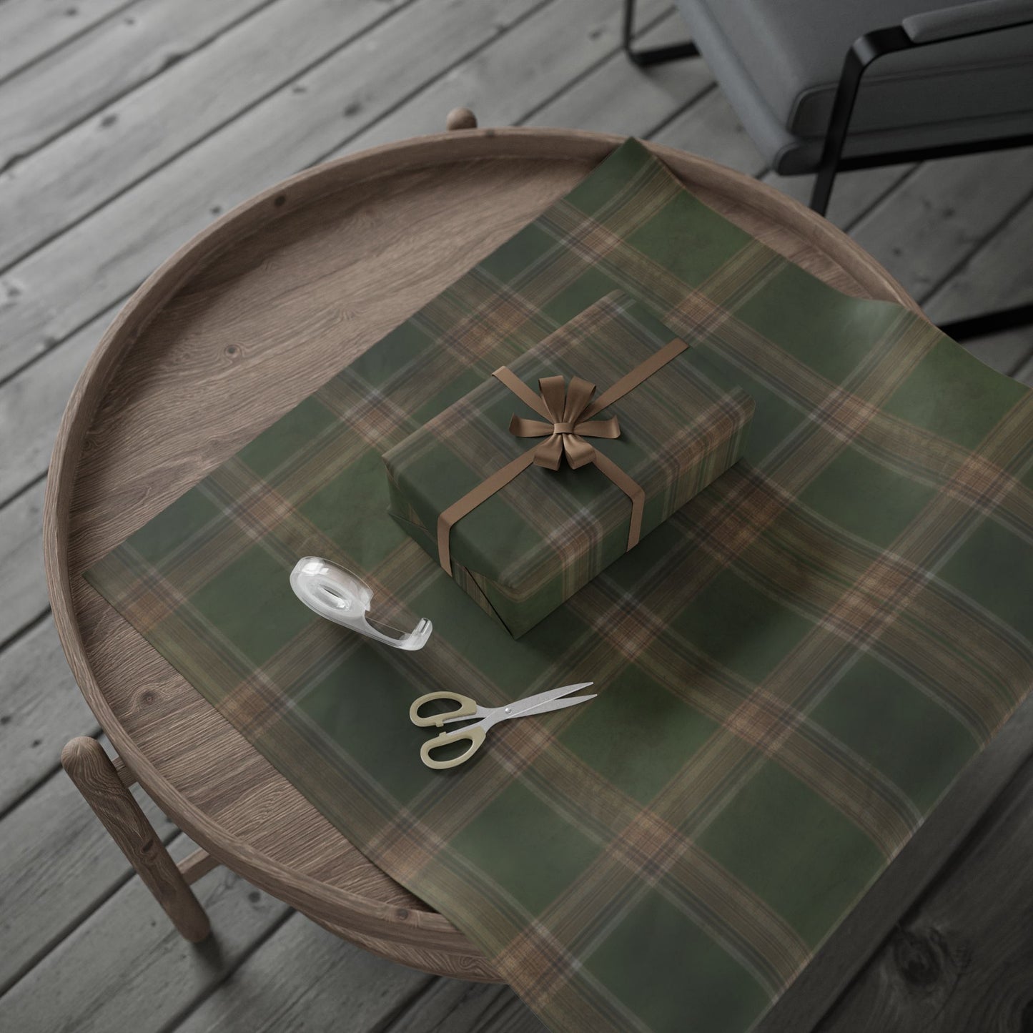 Mossy Plaid Wrapping Paper