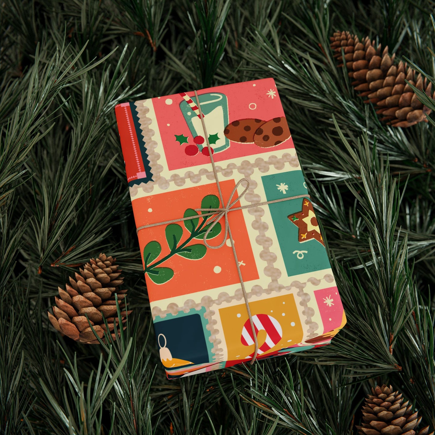 Vintage Stamps Wrapping Paper