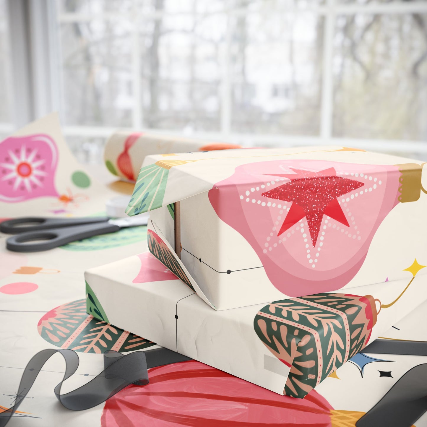 Mid Century Ornament Wrapping Paper