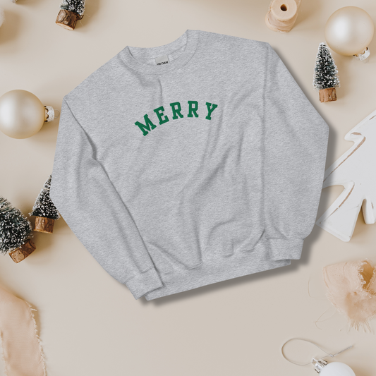 Merry Embroidered Sweatshirt (Unisex)